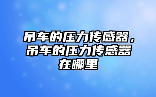 吊車的壓力傳感器，吊車的壓力傳感器在哪里