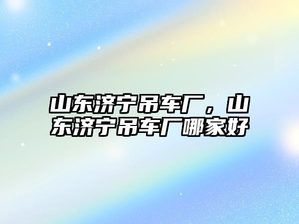 山東濟(jì)寧吊車廠，山東濟(jì)寧吊車廠哪家好