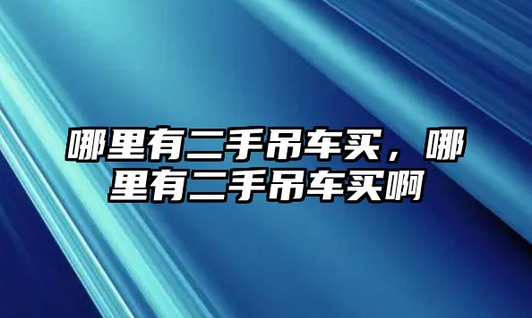 哪里有二手吊車買，哪里有二手吊車買啊