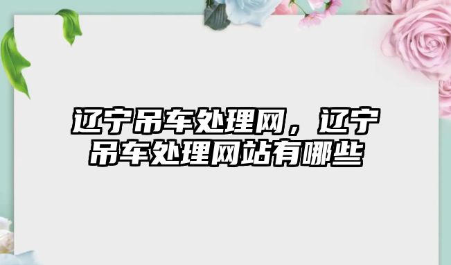 遼寧吊車處理網(wǎng)，遼寧吊車處理網(wǎng)站有哪些