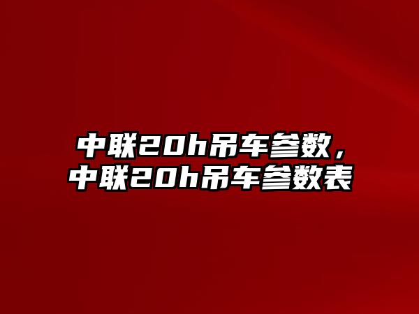 中聯20h吊車參數，中聯20h吊車參數表