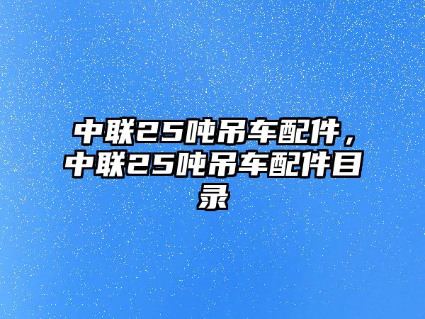 中聯(lián)25噸吊車配件，中聯(lián)25噸吊車配件目錄