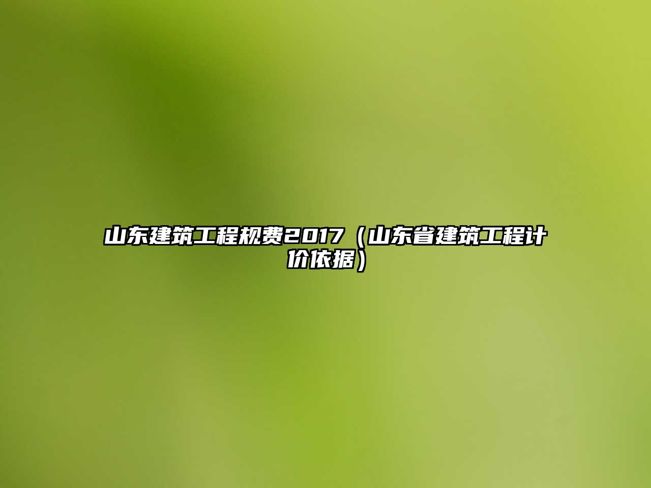 山東建筑工程規(guī)費(fèi)2017（山東省建筑工程計(jì)價(jià)依據(jù)）