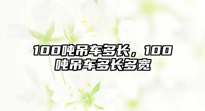 100噸吊車(chē)多長(zhǎng)，100噸吊車(chē)多長(zhǎng)多寬