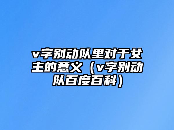 v字別動隊(duì)里對于女主的意義（v字別動隊(duì)百度百科）