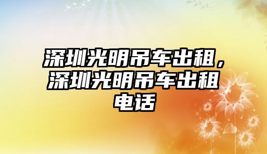 深圳光明吊車出租，深圳光明吊車出租電話