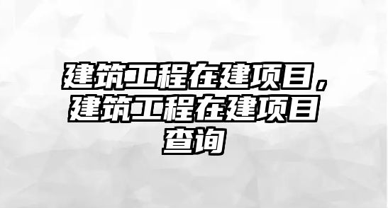 建筑工程在建項目，建筑工程在建項目查詢