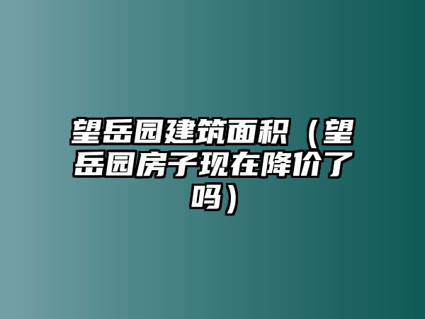 望岳園建筑面積（望岳園房子現(xiàn)在降價了嗎）