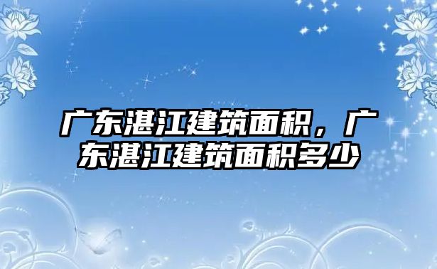 廣東湛江建筑面積，廣東湛江建筑面積多少