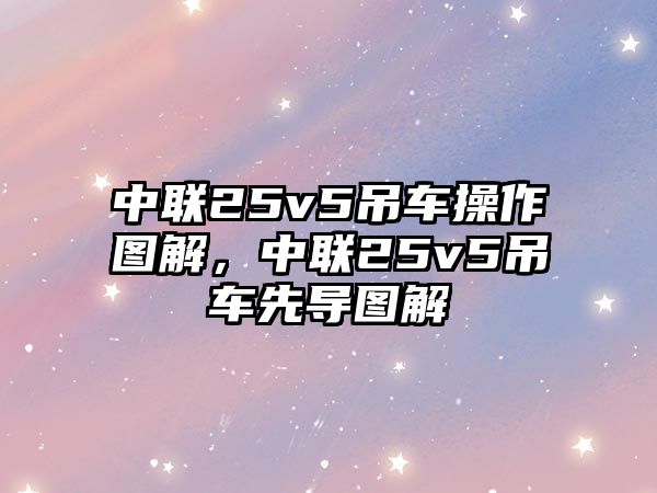 中聯(lián)25v5吊車操作圖解，中聯(lián)25v5吊車先導(dǎo)圖解