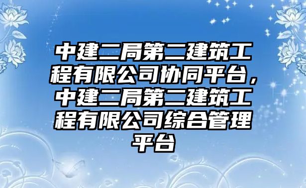 中建二局第二建筑工程有限公司協(xié)同平臺，中建二局第二建筑工程有限公司綜合管理平臺