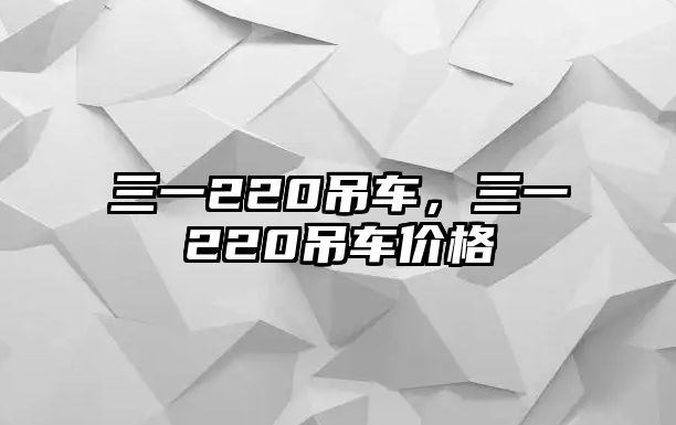 三一220吊車，三一220吊車價(jià)格