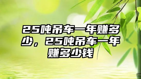 25噸吊車一年賺多少，25噸吊車一年賺多少錢