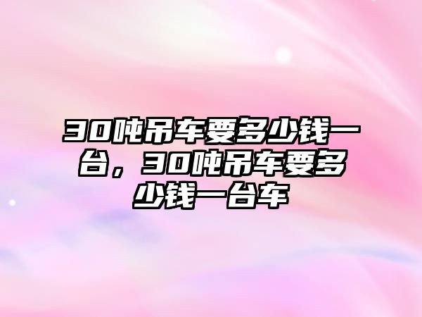 30噸吊車要多少錢一臺，30噸吊車要多少錢一臺車