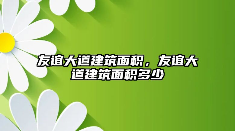 友誼大道建筑面積，友誼大道建筑面積多少