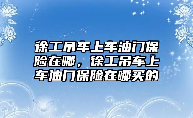 徐工吊車上車油門保險在哪，徐工吊車上車油門保險在哪買的