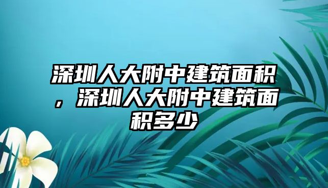 深圳人大附中建筑面積，深圳人大附中建筑面積多少