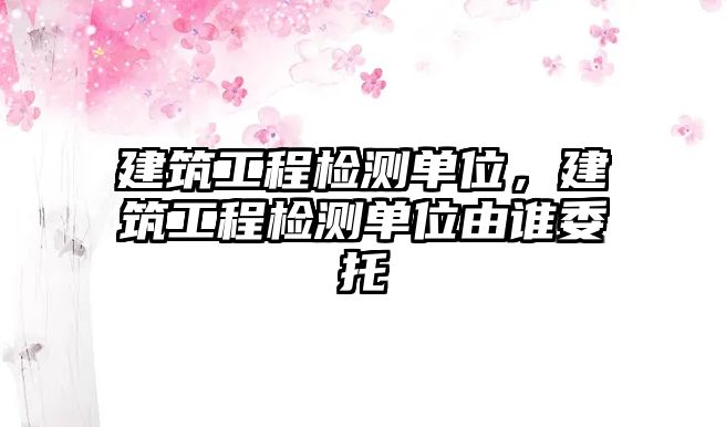 建筑工程檢測單位，建筑工程檢測單位由誰委托