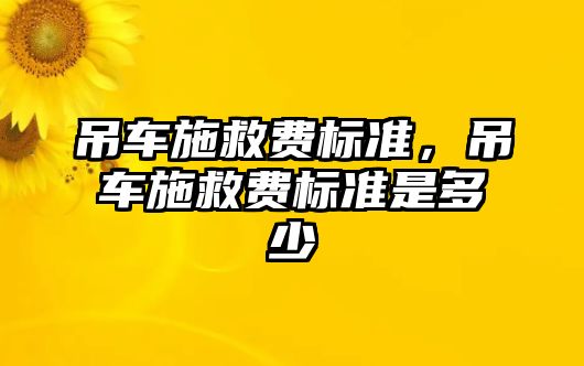 吊車施救費(fèi)標(biāo)準(zhǔn)，吊車施救費(fèi)標(biāo)準(zhǔn)是多少