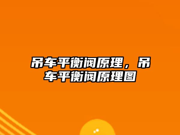 吊車平衡閥原理，吊車平衡閥原理圖