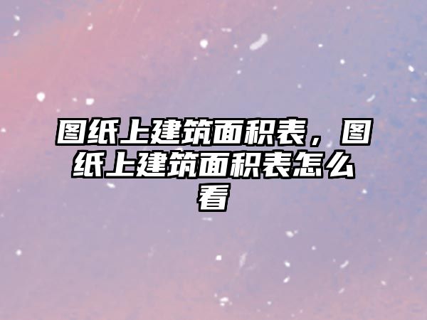 圖紙上建筑面積表，圖紙上建筑面積表怎么看