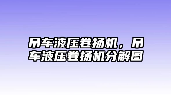 吊車(chē)液壓卷?yè)P(yáng)機(jī)，吊車(chē)液壓卷?yè)P(yáng)機(jī)分解圖