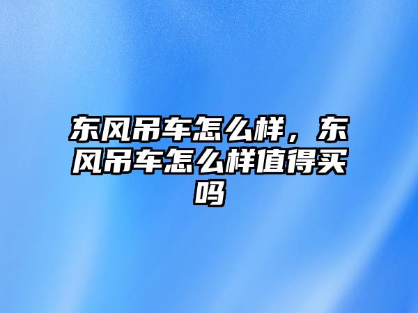 東風(fēng)吊車怎么樣，東風(fēng)吊車怎么樣值得買嗎