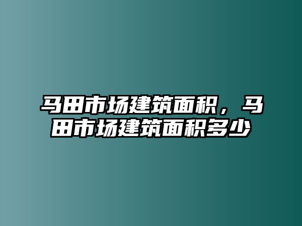 馬田市場建筑面積，馬田市場建筑面積多少