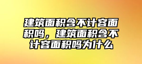 建筑面積含不計(jì)容面積嗎，建筑面積含不計(jì)容面積嗎為什么