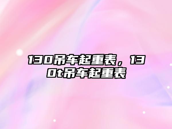 130吊車起重表，130t吊車起重表