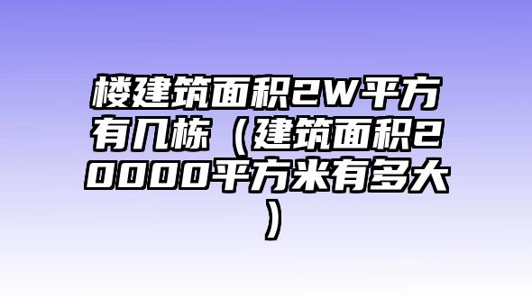 樓建筑面積2W平方有幾棟（建筑面積20000平方米有多大）