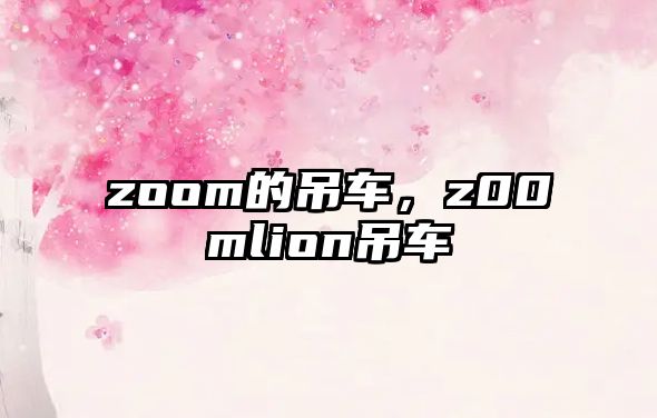 zoom的吊車，z00mlion吊車