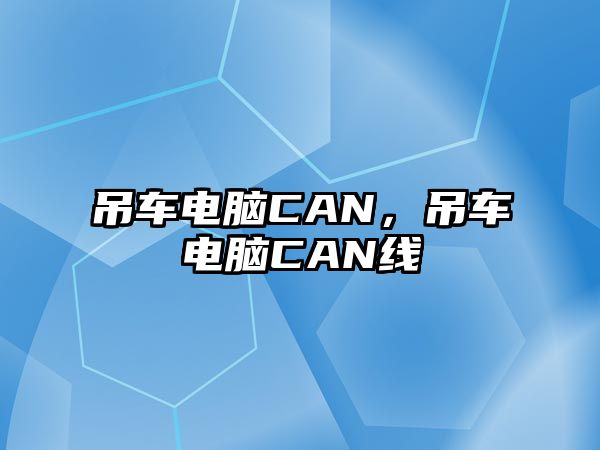 吊車(chē)電腦CAN，吊車(chē)電腦CAN線