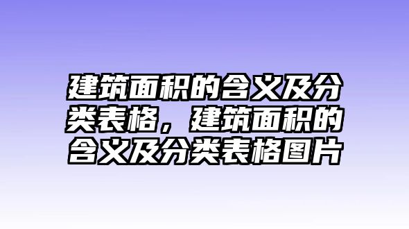 建筑面積的含義及分類表格，建筑面積的含義及分類表格圖片