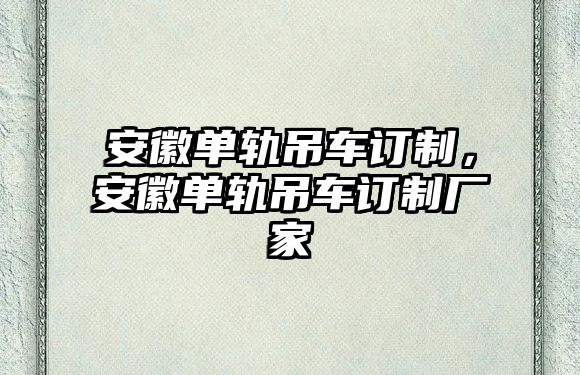 安徽單軌吊車訂制，安徽單軌吊車訂制廠家