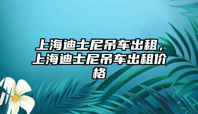 上海迪士尼吊車出租，上海迪士尼吊車出租價(jià)格