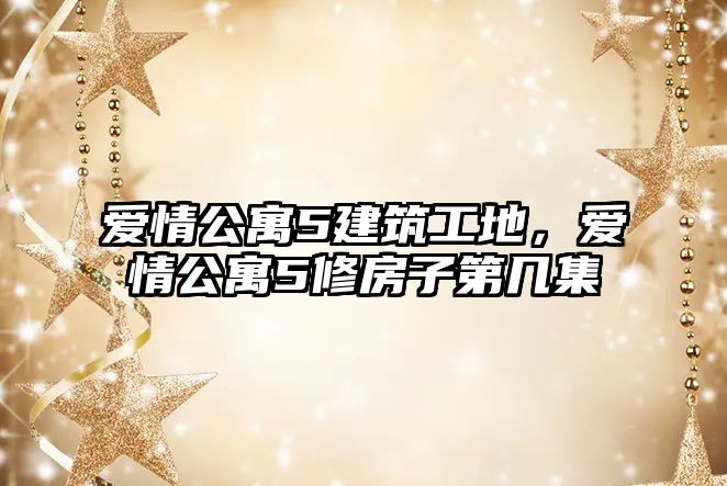 愛情公寓5建筑工地，愛情公寓5修房子第幾集