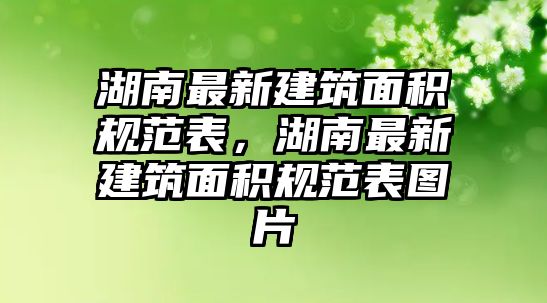 湖南最新建筑面積規(guī)范表，湖南最新建筑面積規(guī)范表圖片