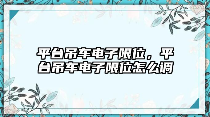 平臺吊車電子限位，平臺吊車電子限位怎么調(diào)