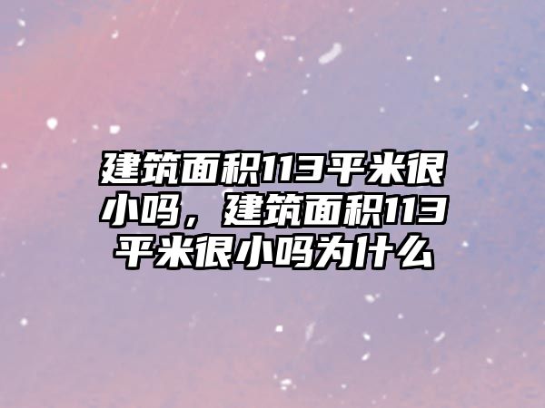 建筑面積113平米很小嗎，建筑面積113平米很小嗎為什么