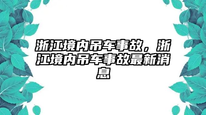 浙江境內(nèi)吊車事故，浙江境內(nèi)吊車事故最新消息