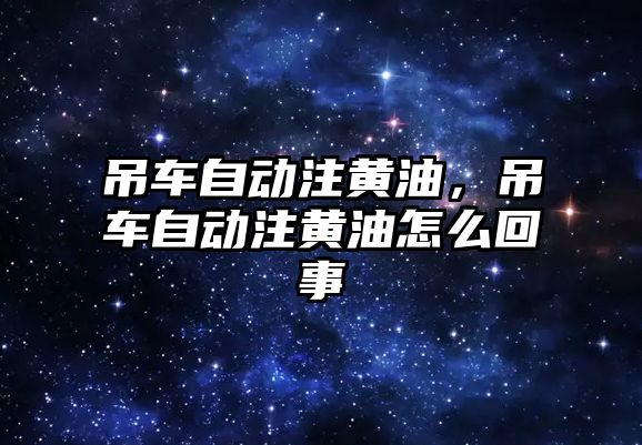 吊車自動注黃油，吊車自動注黃油怎么回事