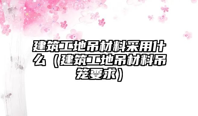 建筑工地吊材料采用什么（建筑工地吊材料吊籠要求）