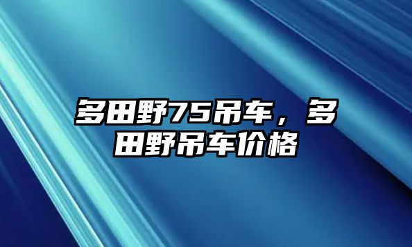 多田野75吊車，多田野吊車價格