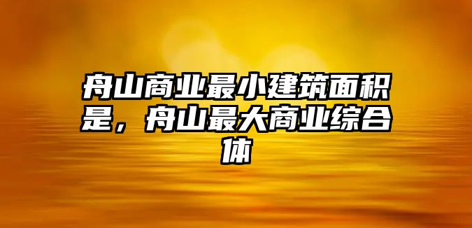 舟山商業(yè)最小建筑面積是，舟山最大商業(yè)綜合體