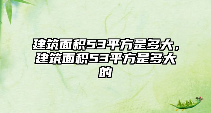 建筑面積53平方是多大，建筑面積53平方是多大的