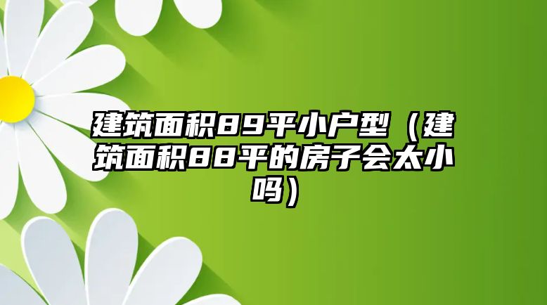 建筑面積89平小戶(hù)型（建筑面積88平的房子會(huì)太小嗎）