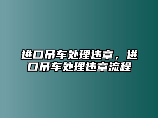 進(jìn)口吊車處理違章，進(jìn)口吊車處理違章流程