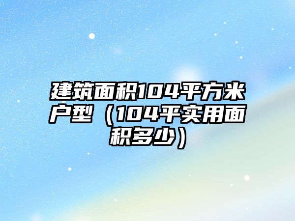 建筑面積104平方米戶型（104平實用面積多少）