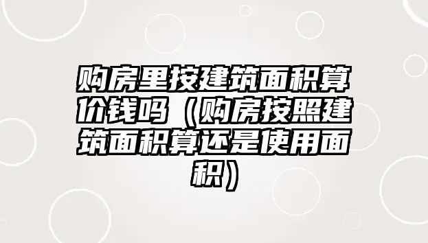 購房里按建筑面積算價錢嗎（購房按照建筑面積算還是使用面積）